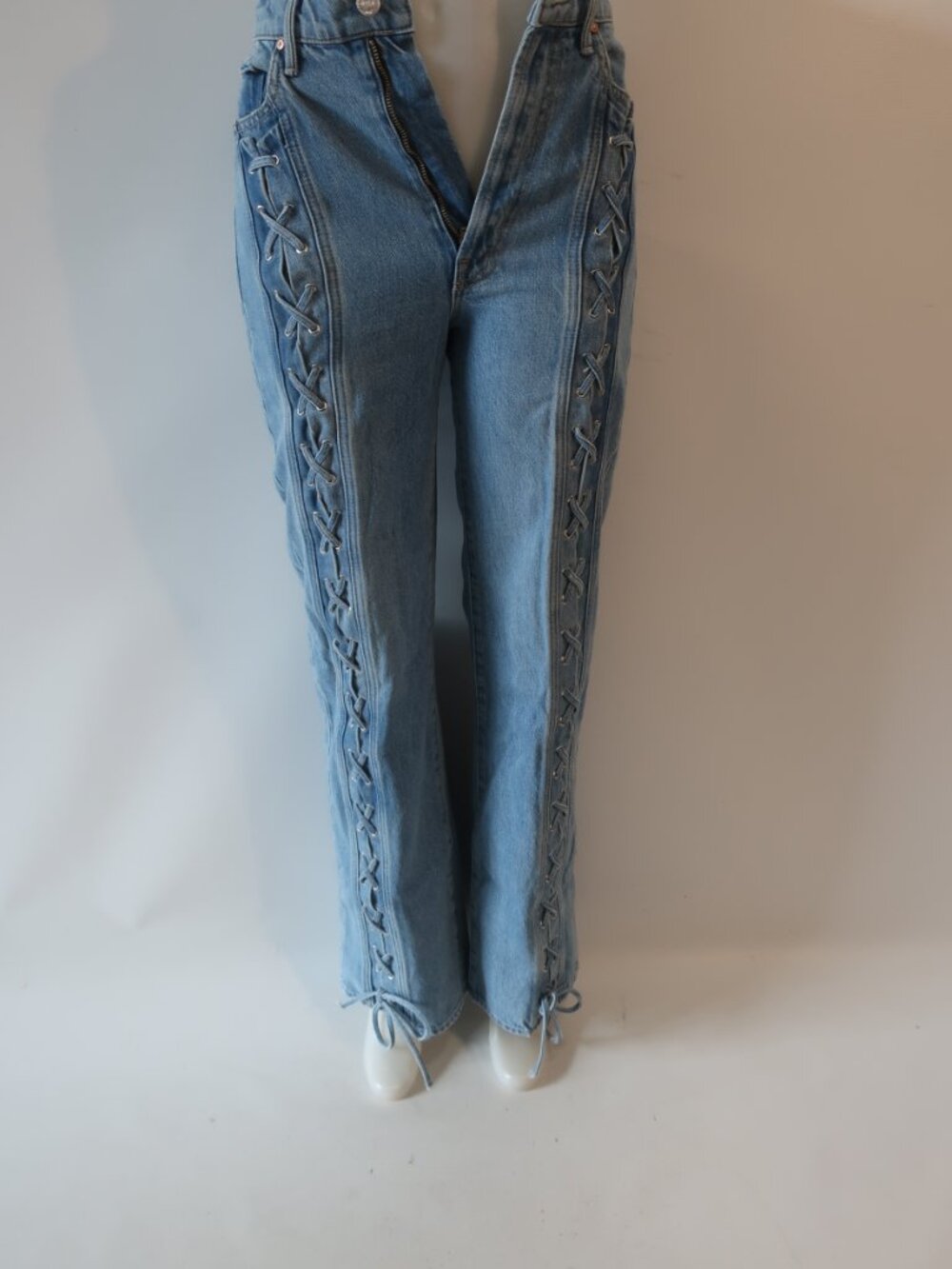 Womens MOTHER Superior Tied Up Maven Blue Jeans 26 - Picture 3 of 11